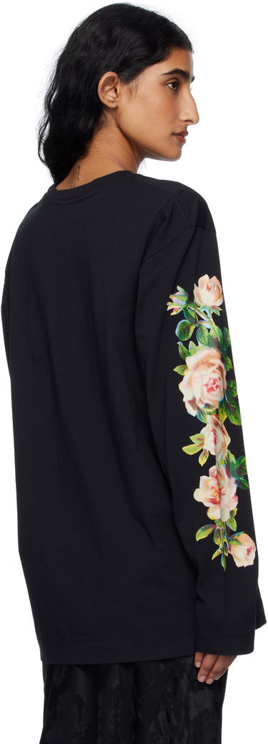 Majica kratkih rukava Simone Rocha Simone Rocha Rose Bouquet Long Sleeve T-shirt Crna | 5194P52-W 0569, 2