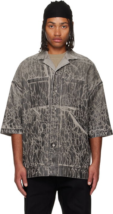 Košulja Rick Owens DRKSHDW Concordians Magnum Tommy Short-Sleeve Patterned Denim Shirt Siva | DU02E7294 SDWF, 0
