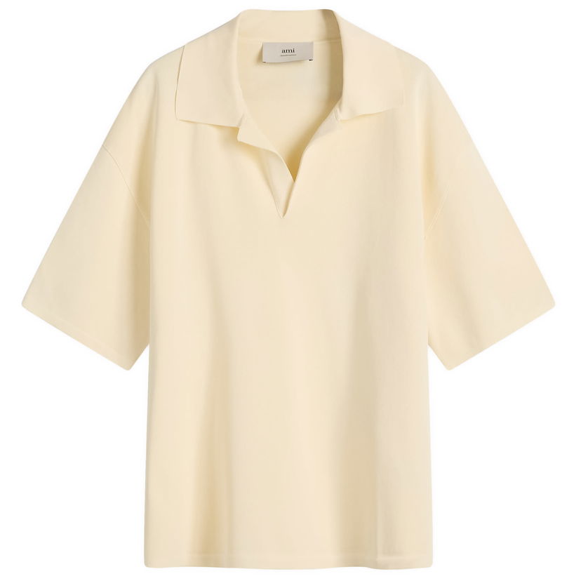 Polo majica AMI AMI Paris Men's Short Sleeve Polo Shirt, Size Large Bež | UPL164-KN0064-136