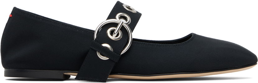 Njega cipela Aeyde Aeyde Uma Eyelet Mary-Jane Ballerina Flats Crna | A11-FL-RKLS08FL159-SS25-800-069