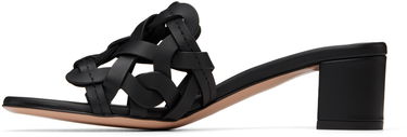 Tenisice i cipele Gianvito Rossi Amalfi Woven Leather Heeled Sandals Crna | G10025-45RIC-CLN, 2