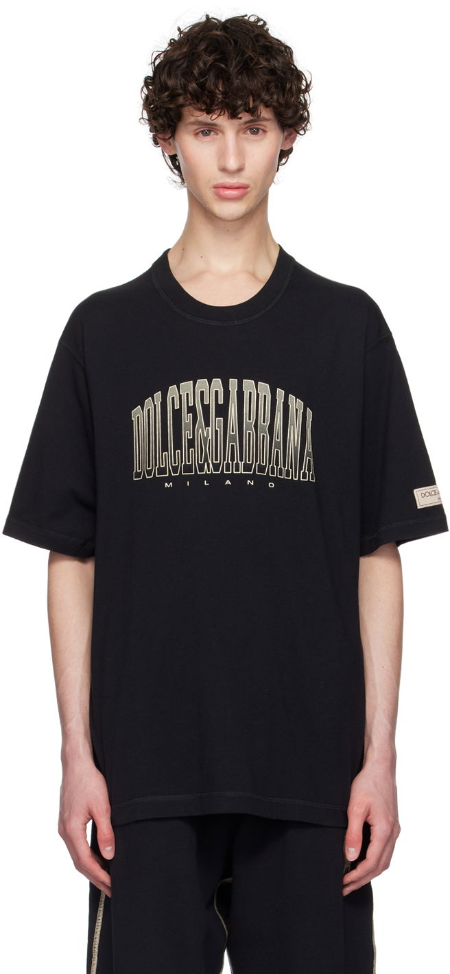 Majica kratkih rukava Dolce & Gabbana Dolce&Gabbana Logo Print T-Shirt Crna | G8PN9TG7NWT