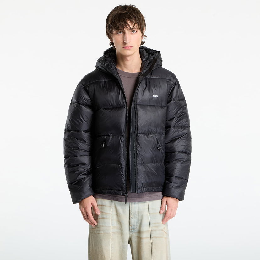 Pernata jakna OBEY Jacket Stratus Puffer Jacket Black Crna | 121800600-BLK