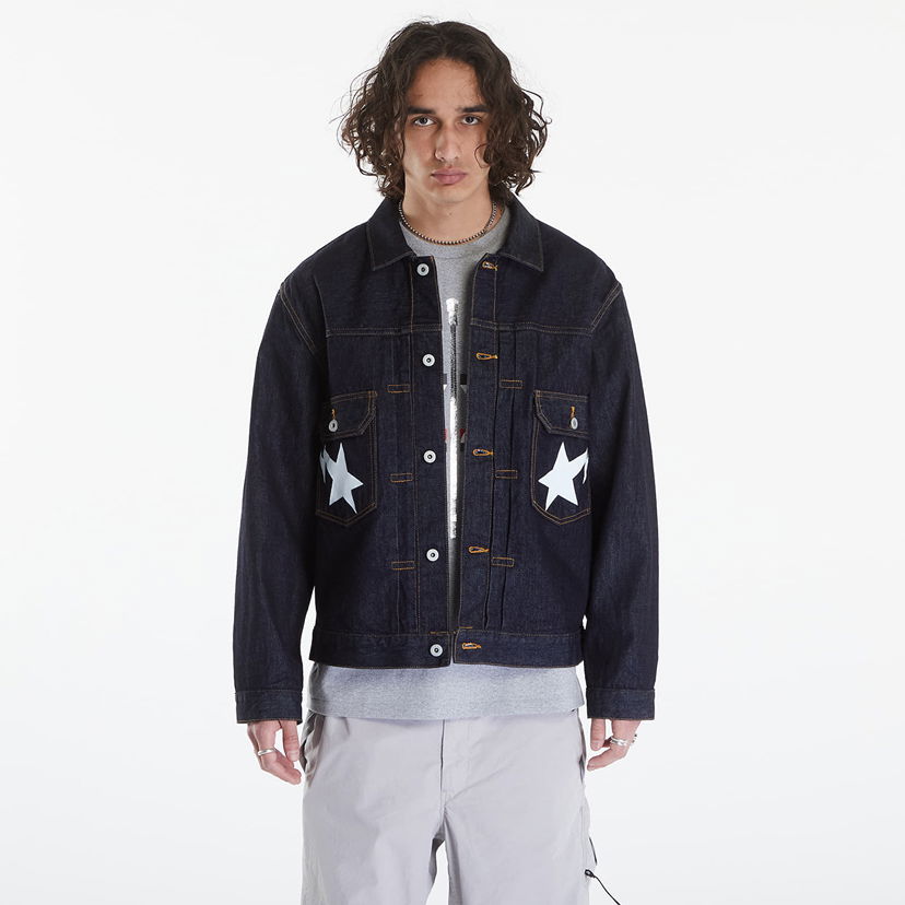 Jakna BAPE A BATHING APE Sta Denim Jacket Type-02 Navy Blue Tamnoplava | 001LJK301002M ING