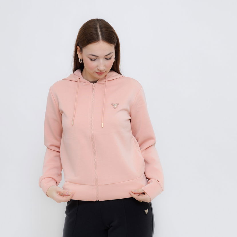 Dukserice GUESS Guess Olympe Full Zip Hoodie Ružičasta | V4YQ06KCAY2-G6M1