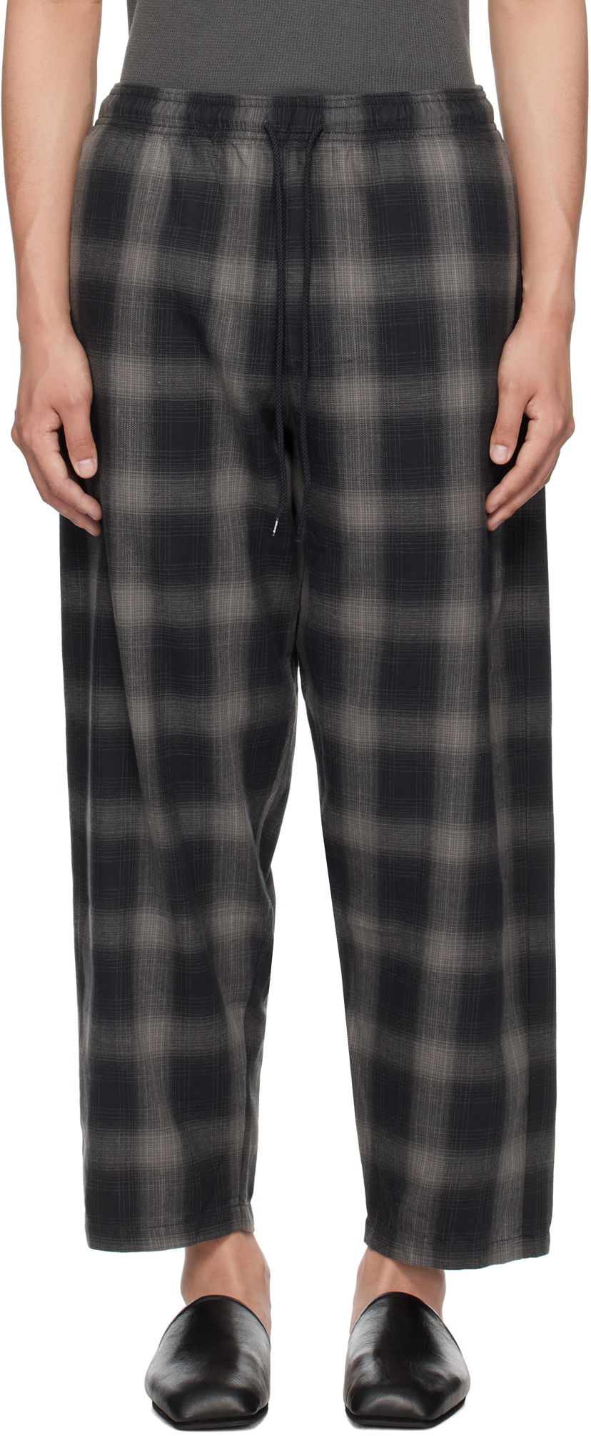 Hlače Neighborhood Neighborhood Check Easy Trousers Crna | 251TSNH-PTM03