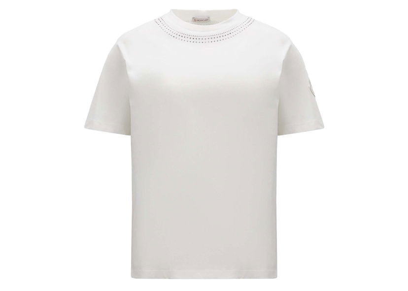 Majica kratkih rukava Moncler Crystal Encrusted T-Shirt Bijela | I20938C00015829HP033