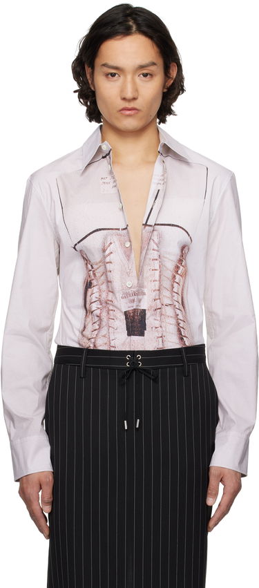 Košulja Jean Paul Gaultier Jean Paul Gaultier Trompe-L'Œil Corset Print Shirt Bijela | 25/34-F-CH096-C071-260100, 0