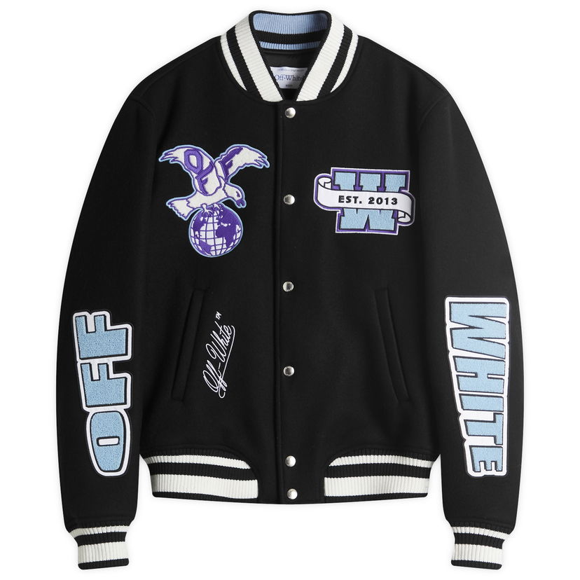 Bomber jakna Off-White Off-White Eagle Wool Varsity Jacket, Size Small Crna | OMEH053S25FAB0011049