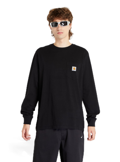 Majica kratkih rukava Carhartt WIP Longsleeve Pocket T-Shirt Black Crna | I030437.89XX