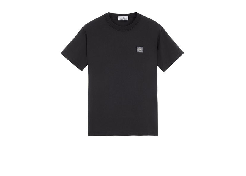 Majica kratkih rukava Stone Island Organic Cotton Fissato Effect T-shirt Crna | 23757