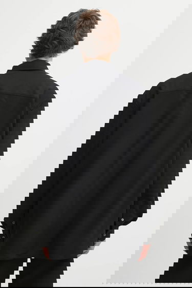 Košulja MAISON KITSUNÉ Handwriting Oversized Wool Shirt with Classic Collar Crna | PM00427WT3017, 2