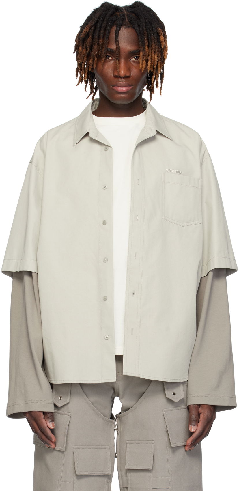 Košulja We11done We11done Layered Shirt Siva | WD-SH0-25-162-M-GY