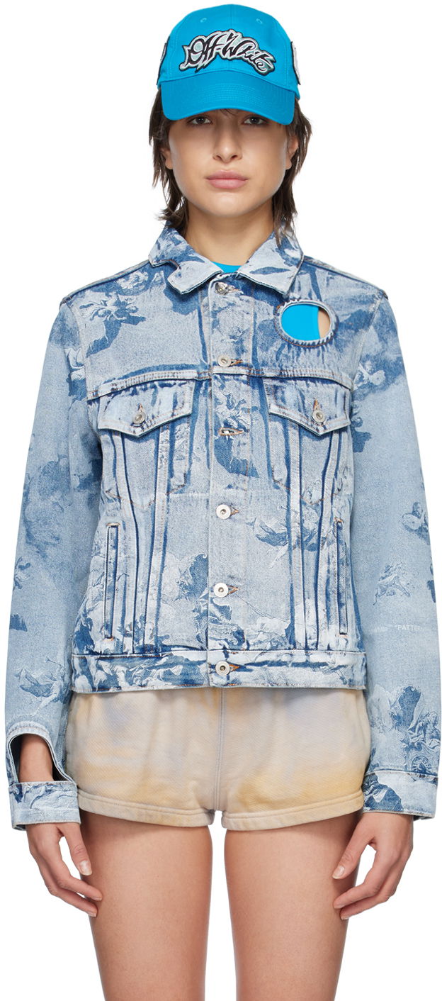 Jakna Off-White Blue Sky Meteor Denim Jacket Plava | OWYE027S23DEN0034000