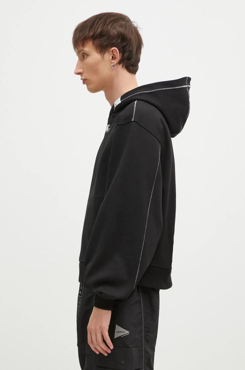 Dukserice ADER ERROR Black Smooth Hoodie Crna | BN01SSHD0102, 1