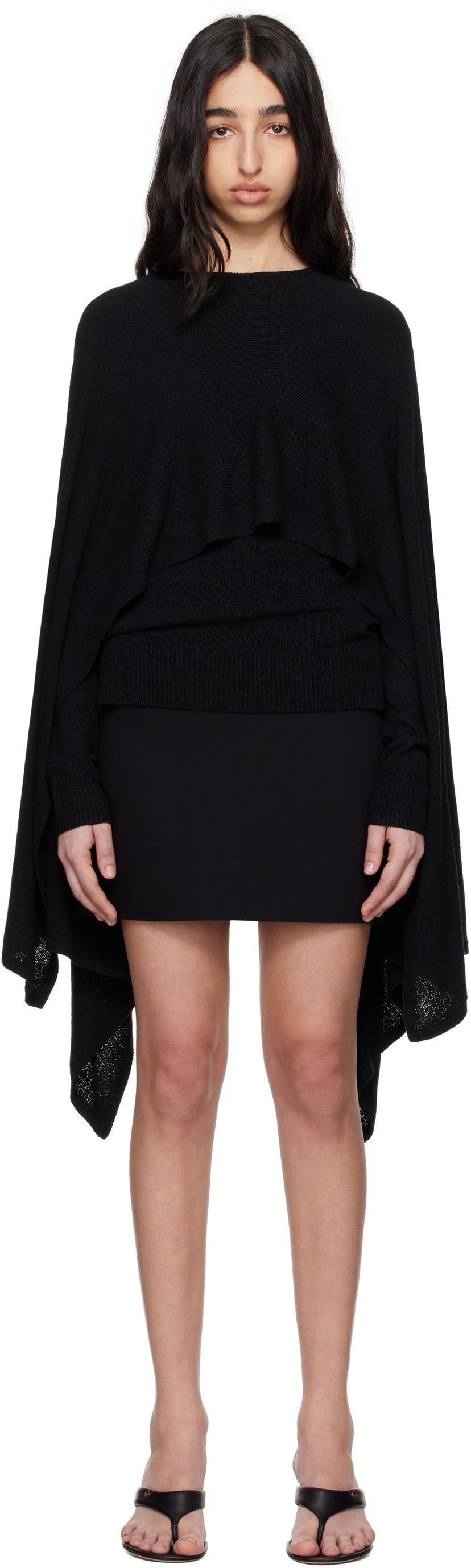 Džemper TOTEME TOTEME Cape Knit Sweater Crna | 252-WRT0505-YA0156