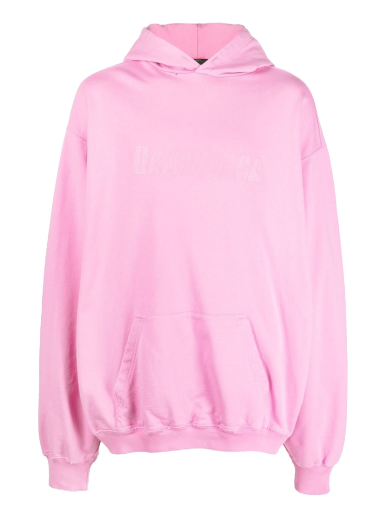 Dukserice Balenciaga Destroyed Logo-Print Hoodie Ružičasta | 729361TNVL2
