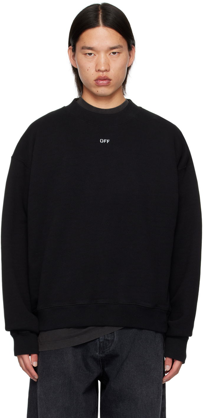 Dukserice Off-White Black Off Stamp Skate Crewneck Sweatshirt Crna | OMBA054C99FLE0061001