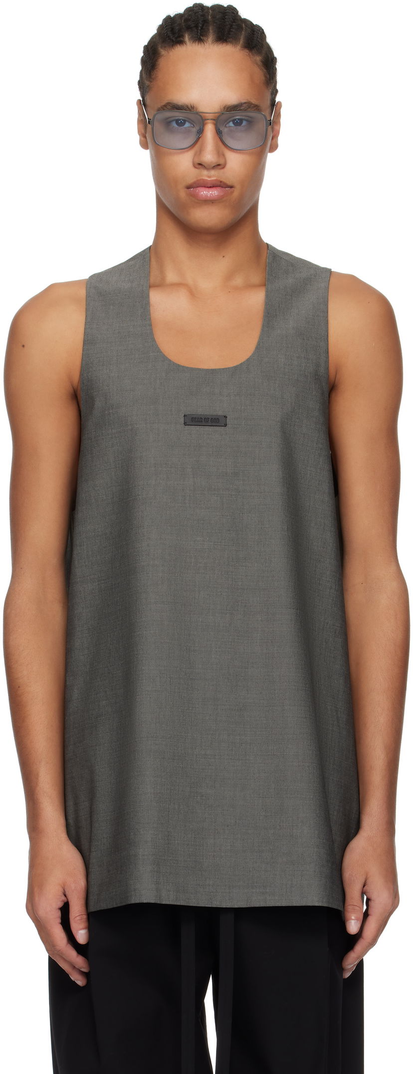Majica bez rukava Fear of God Fear of God Oxford Tank Top Siva | FGE250-503OXF