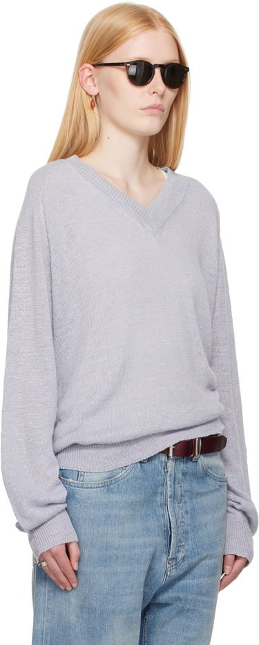 Džemper OUR LEGACY Our Legacy Rue V-Neck Sweater Siva | M2253RB, 4