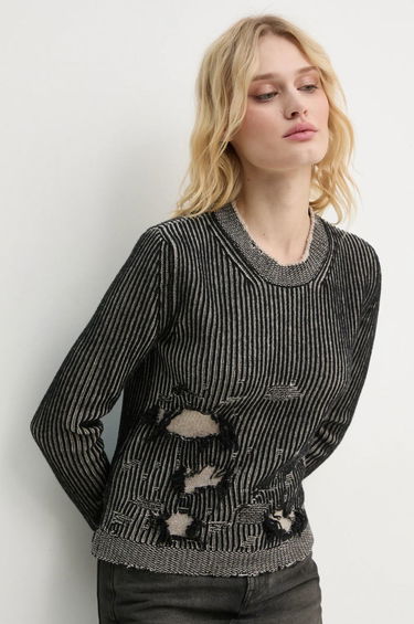 Džemper Maison Margiela Distressed Ribbed Knit Sweater Crna | S62HL0026.M13076, 0