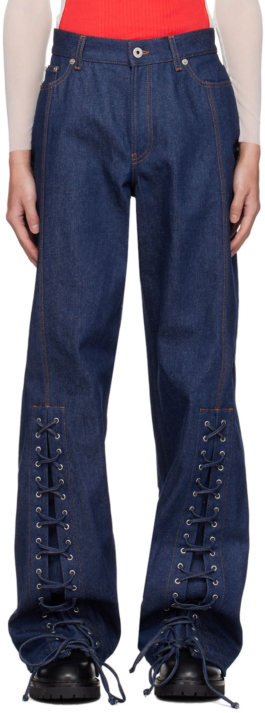 Jeans Jean Paul Gaultier Jean Paul Gaultier Lacing Detail Jeans Plava | 24/30-F-PA151P-D015-55