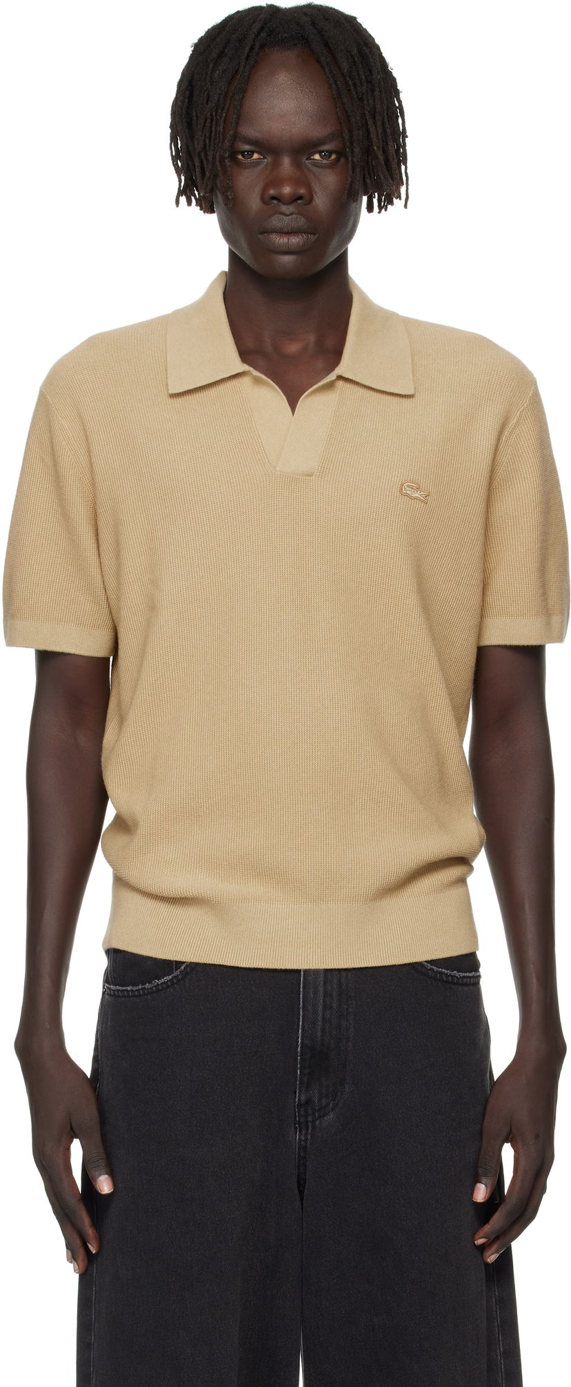 Polo majica Lacoste Lacoste Open Collar Polo Bež | AH5186_02S