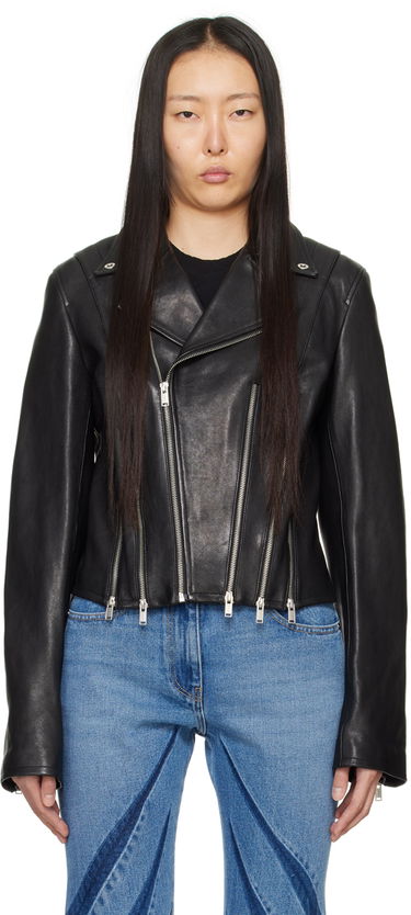 Jakna Dion Lee Cropped Leather Biker Jacket Crna | C4048P23, 0