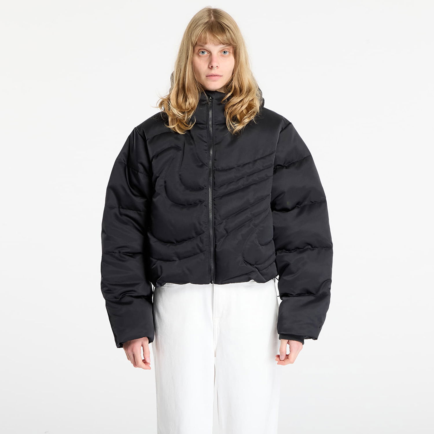 Pernata jakna Nike Sportswear Swoosh Series Therma-FIT Oversized Down Puffer Jacket Crna | IB2005-010, 0