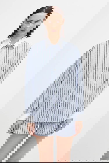 Košulja Sporty & Rich Src Oversized Striped Shirt with Classic Collar Višebojno | SI019621302MU02, 0