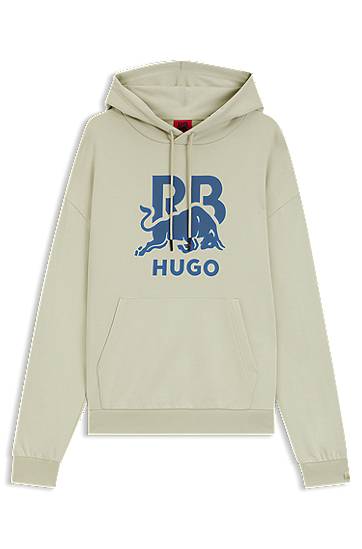 Dukserice BOSS RB cotton-terry hoodie with bull graphic Bež | 50549313, 0