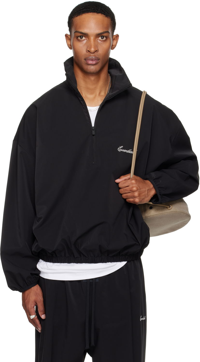 Jakna Fear of God ESSENTIALS Sporty Half-Zip Jacket Crna | 202SP256720F