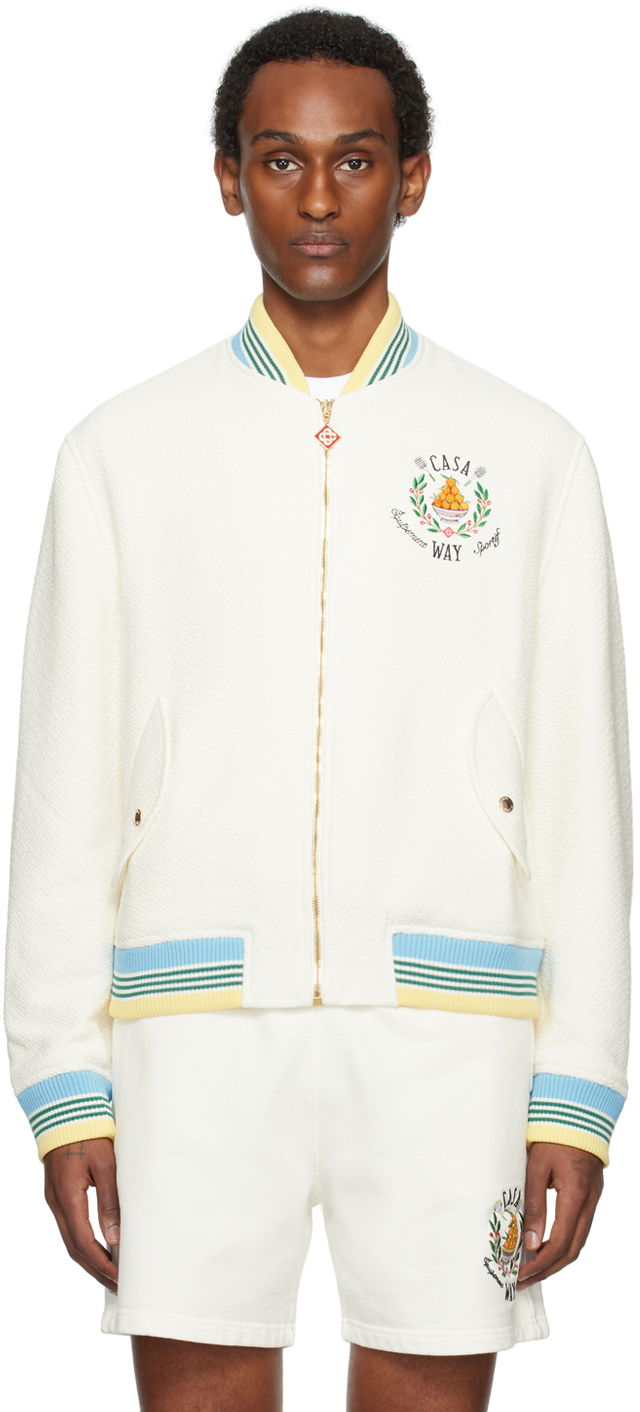 Bomber jakna Casablanca Bomber Jacket Bijela | MPS24-OT-102-01