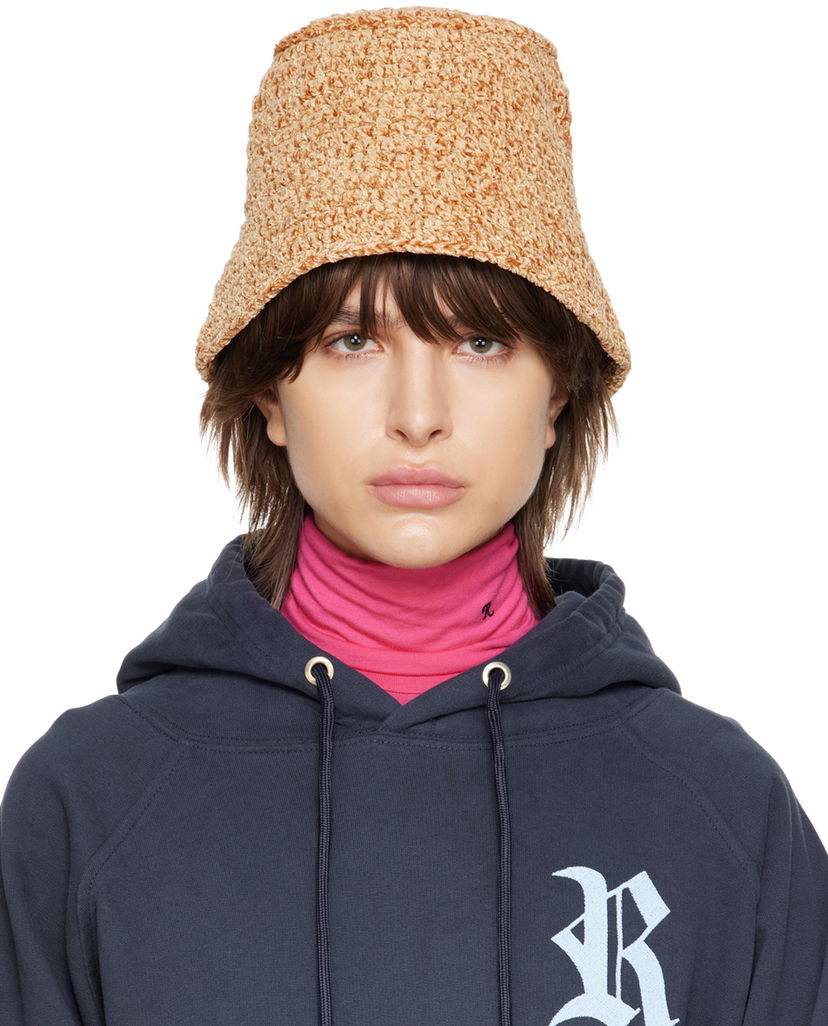 Šešir BY FAR Textured Knit Bucket Hat Bež | 23CRROBTNCHEN