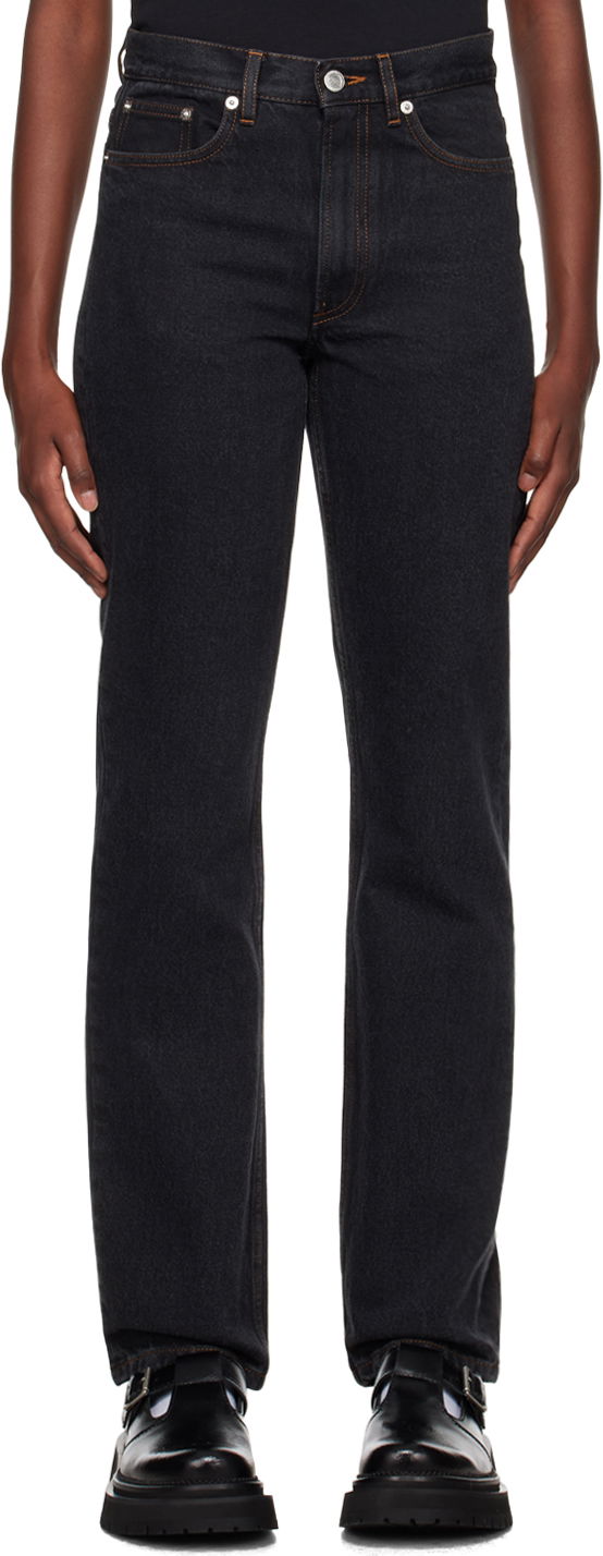 Jeans A.P.C. Molly Straight-Leg Jeans with Contrast Stitching Crna | COGUI-F09187