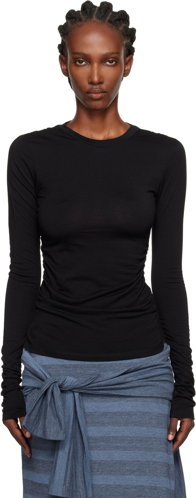 Majica kratkih rukava OUR LEGACY Our Legacy Strain Slim Longsleeve T-Shirt Crna | W4256SIB