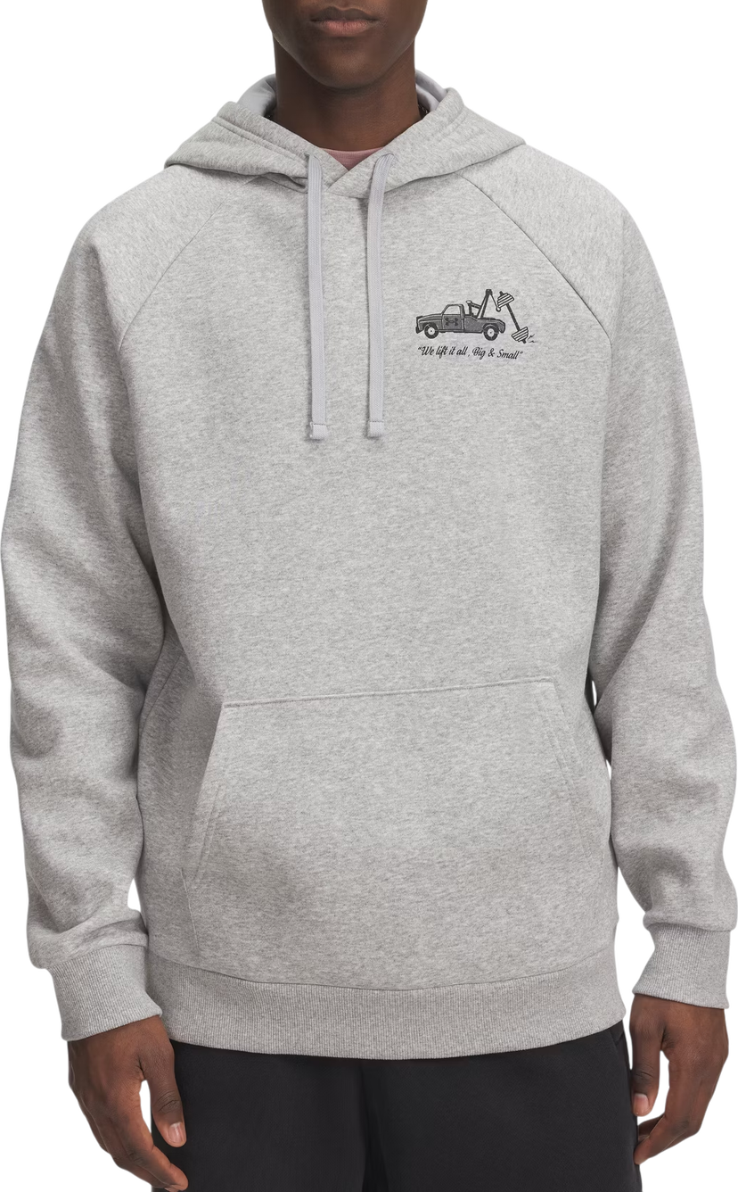 Dukserice Under Armour Rival Fleece Tow Truck Barbell Graphic Hoodie Siva | 6003955-011