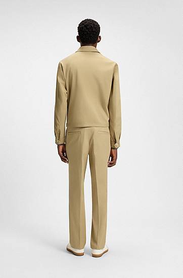 Jakna BOSS BECKHAM x BOSS Cotton Blend Zip-Up Jacket Bež | 50549075, 1