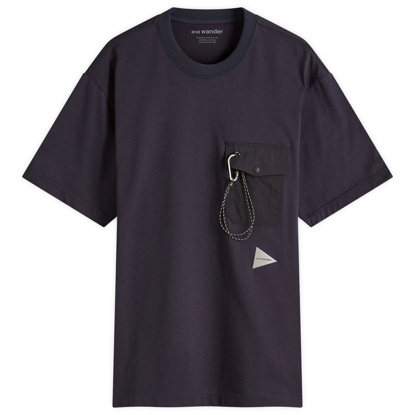 Majica kratkih rukava and wander And Wander Pocket Tee, Size Large Tamnoplava | 5745184094-120