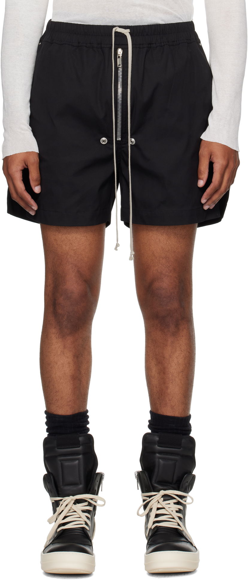 Kratke hlače Rick Owens Concordians Bela Boxers Shorts Crna | RU02E1391 TE