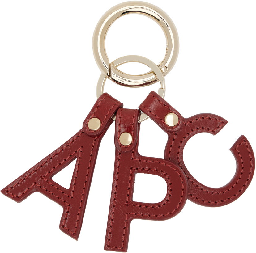 Privjesci za ključeve A.P.C. A.P.C. Lettres 'A.P.C.' Leather Keychain Crvena | PXCCK-F63656