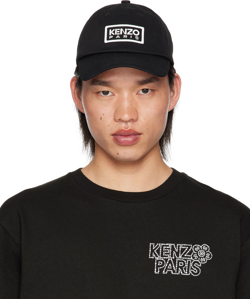 Kapa KENZO Black Paris ' Tag' Cap Crna | FE58AC711F32