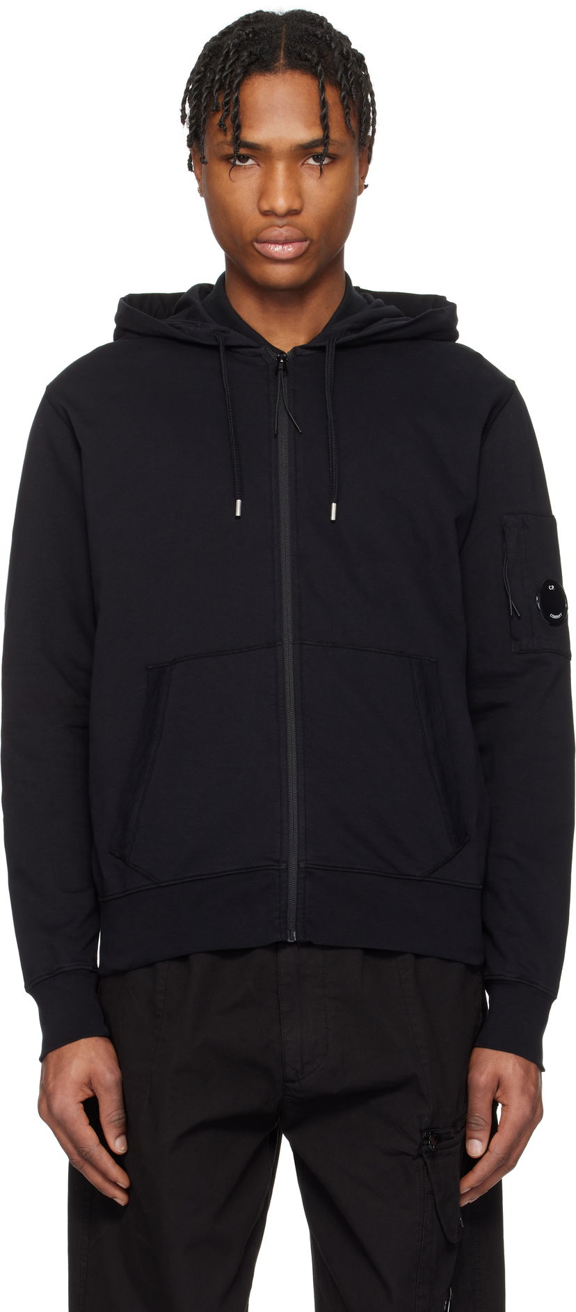 Dukserice C.P. Company C.P. Company Light Fleece Full Zip Hoodie Crna | 18CMSS057A-002246G