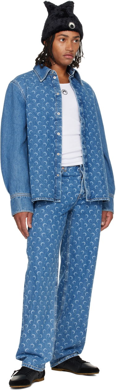 Jeans Marine Serre Moon Laser Baggy Jeans Plava | MPA070BCDEN0002, 3