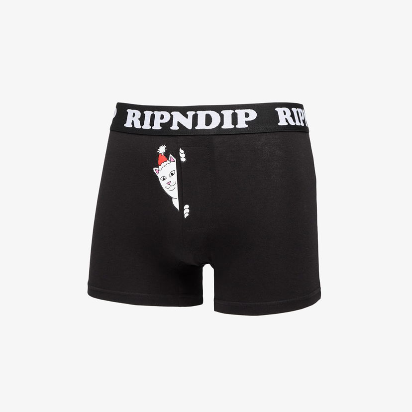 Bokserice RIPNDIP Peeking Santa Nerm Boxers Crna | RNDHOL24208