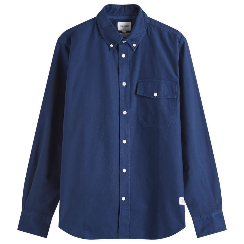 Košulja NORSE PROJECTS Algot Relaxed Overdyed Oxford Shirt, Size Large Tamnoplava | N40-0818-7555