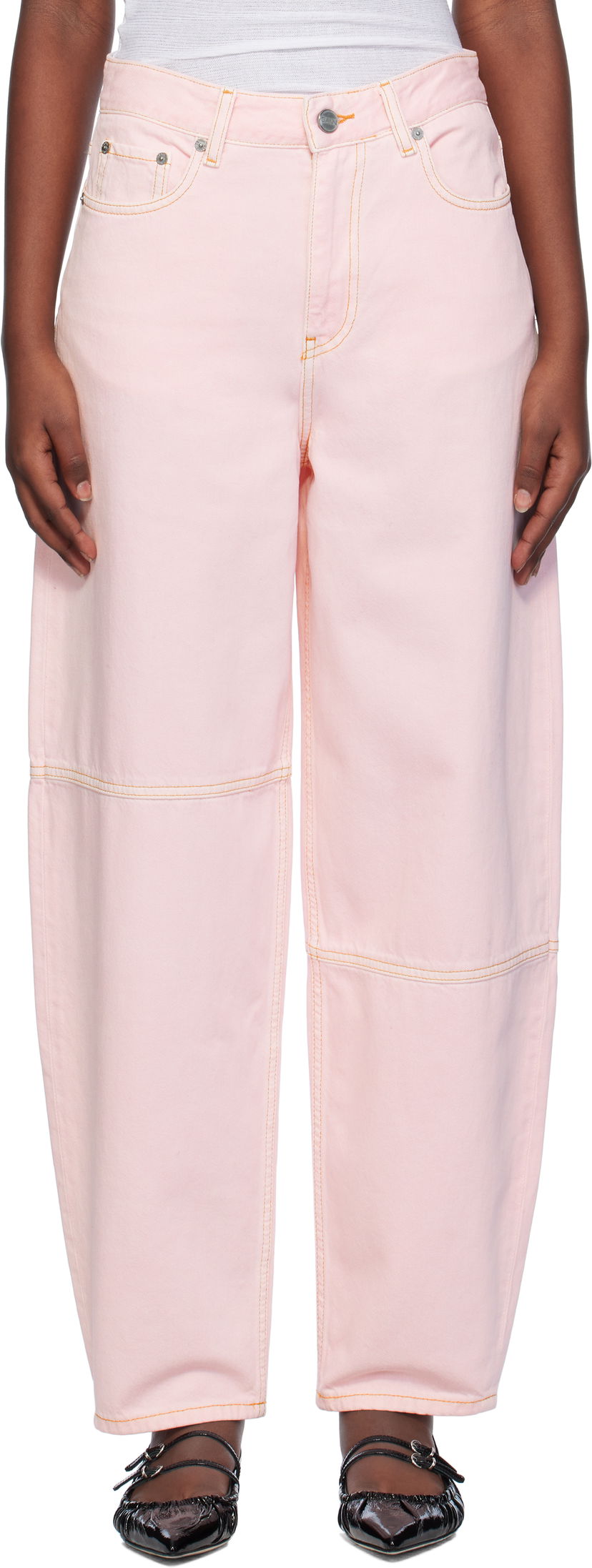 Jeans GANNI Pink Wide Leg Jeans Ružičasta | J1583