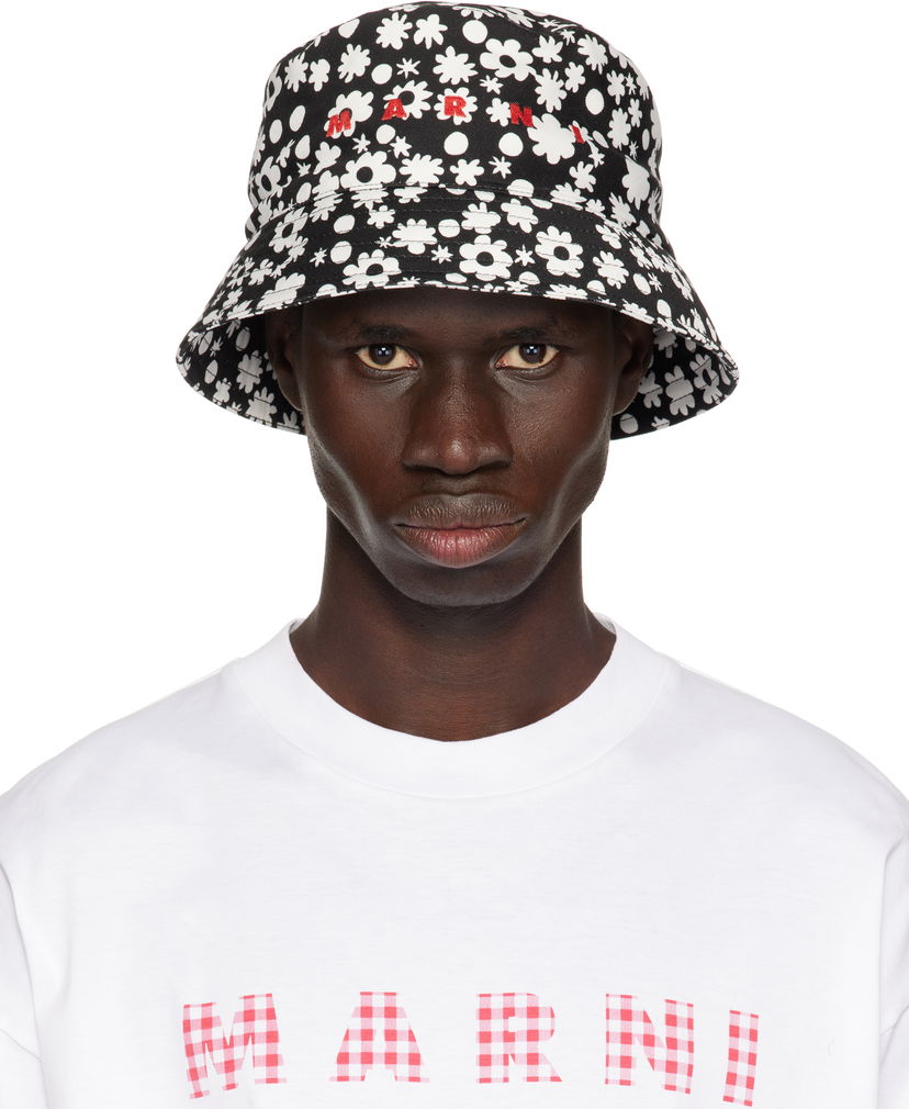 Šešir Marni Marni Pop Fields Bucket Hat Crna | CLZC0110PS UAC016