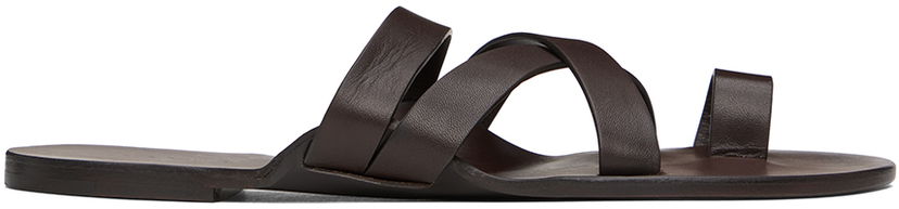 Dodaci The Row The Row Kris Leather Criss Cross Toe Sandals Smeđa | F1349-SVL74