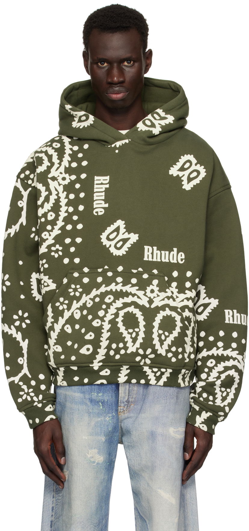 Dukserice Rhude Rhude Bandana Print Hoodie Zelena | RHPS25HO10012